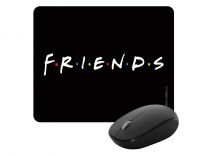 Bluetooth Mouse Black and Friends Logo Mouse Mat 